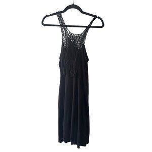 Ralph Lauren Denim & Supply Black Fringe Knit Halter Dress M